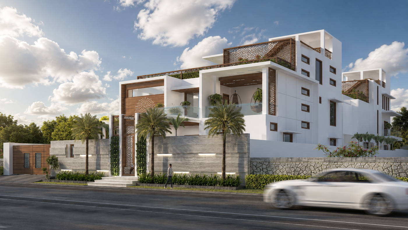 Ariyalur Residence, villa day view