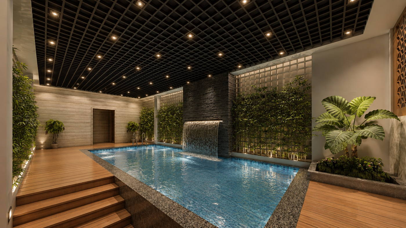 Ariyalur Residence, villa interiors
