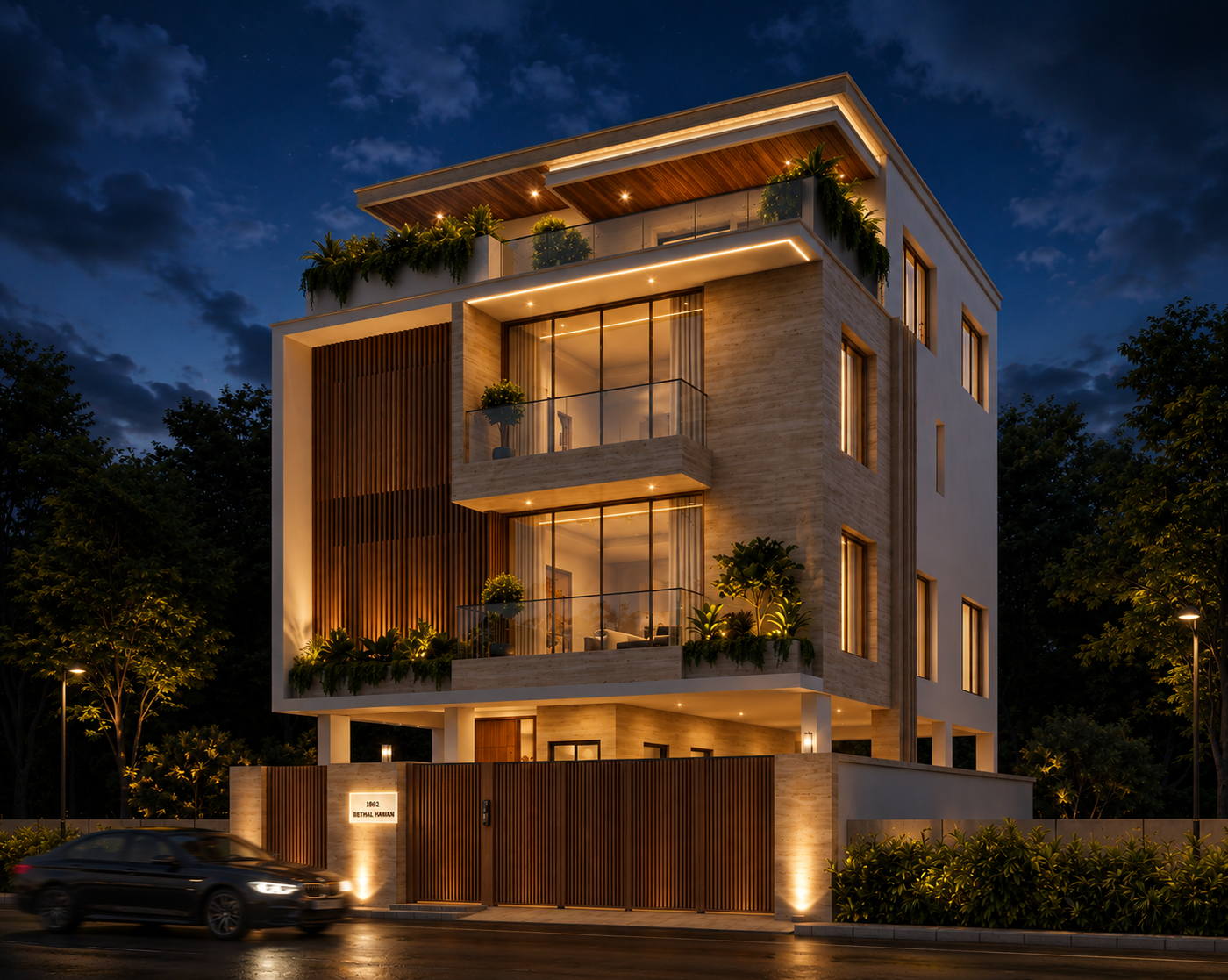 Bethal Havan Villa, night view