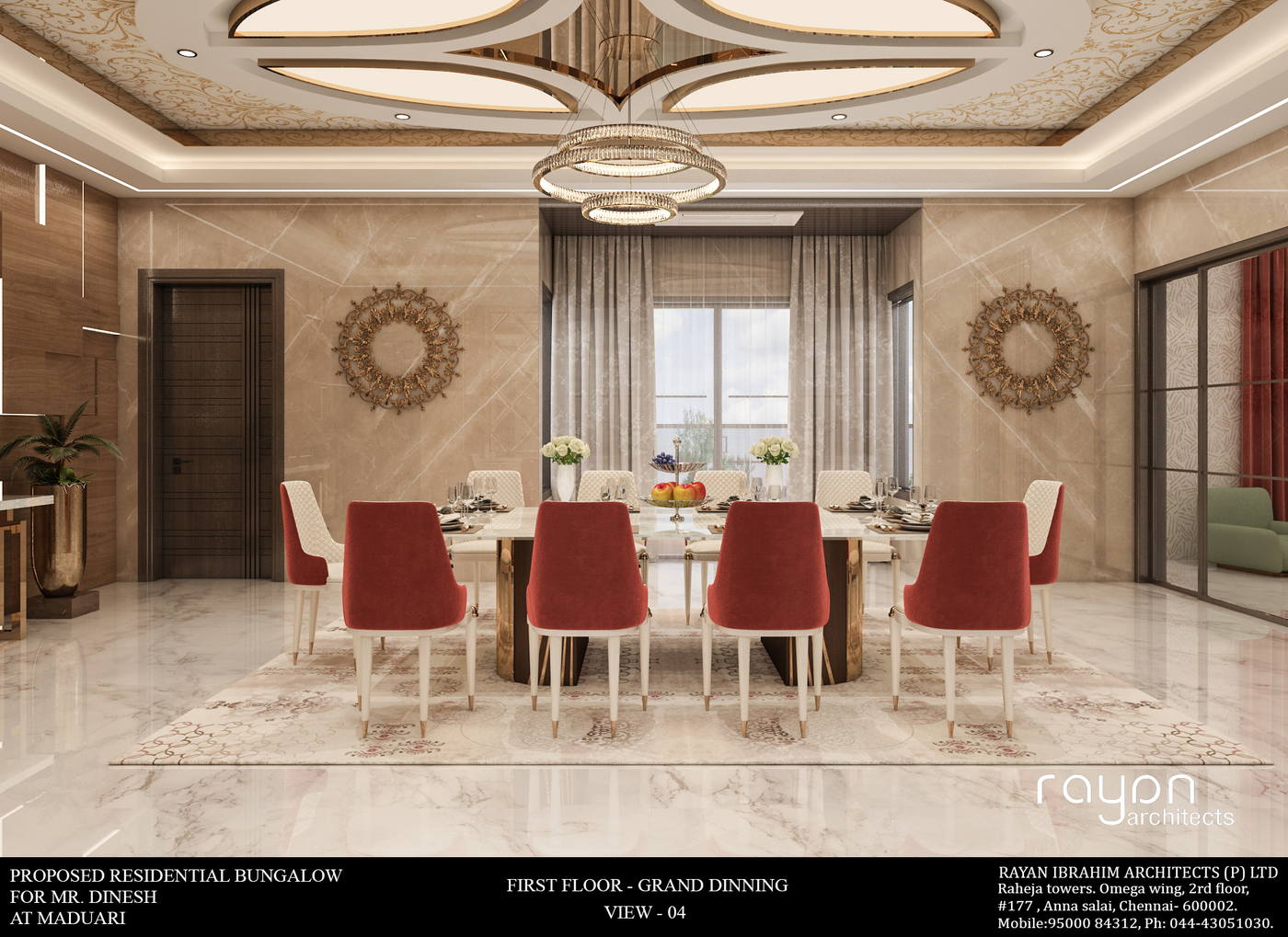 Dinesh Residence, first floor grand dinning v
