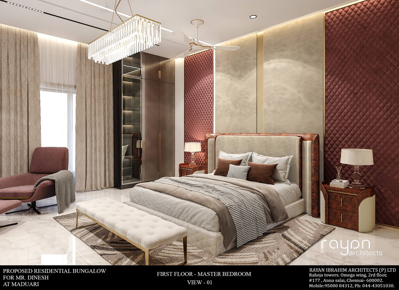 Dinesh Residence, first floor master bedroom v