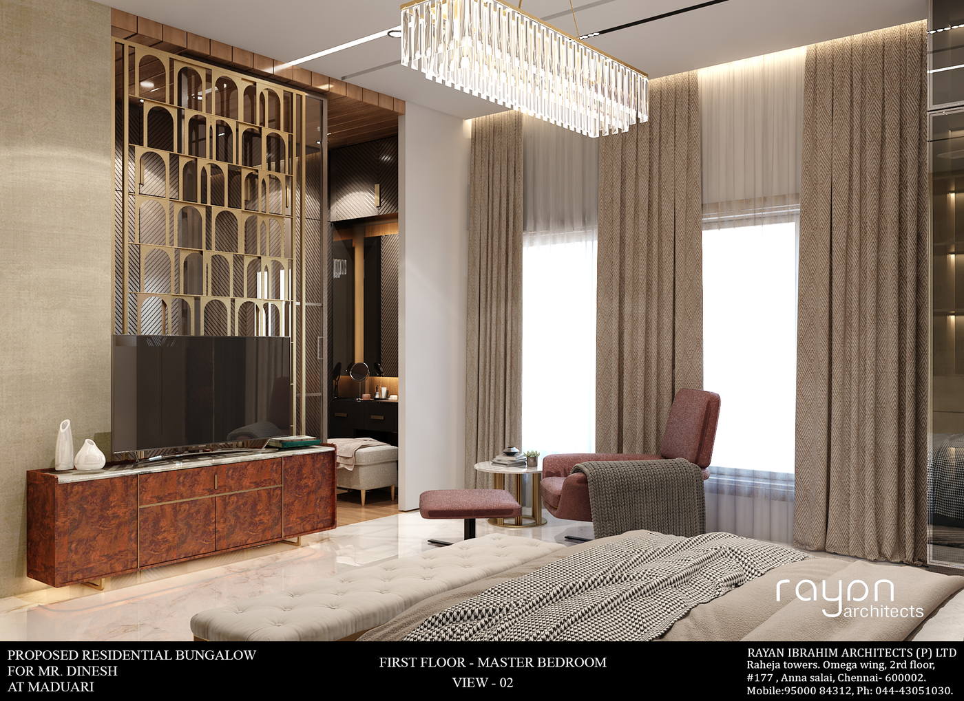 Dinesh Residence, first floor master bedroom v