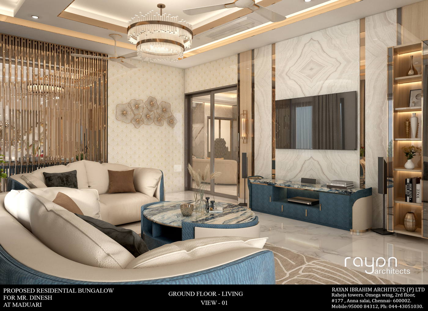 Dinesh Residence, ground floor living v