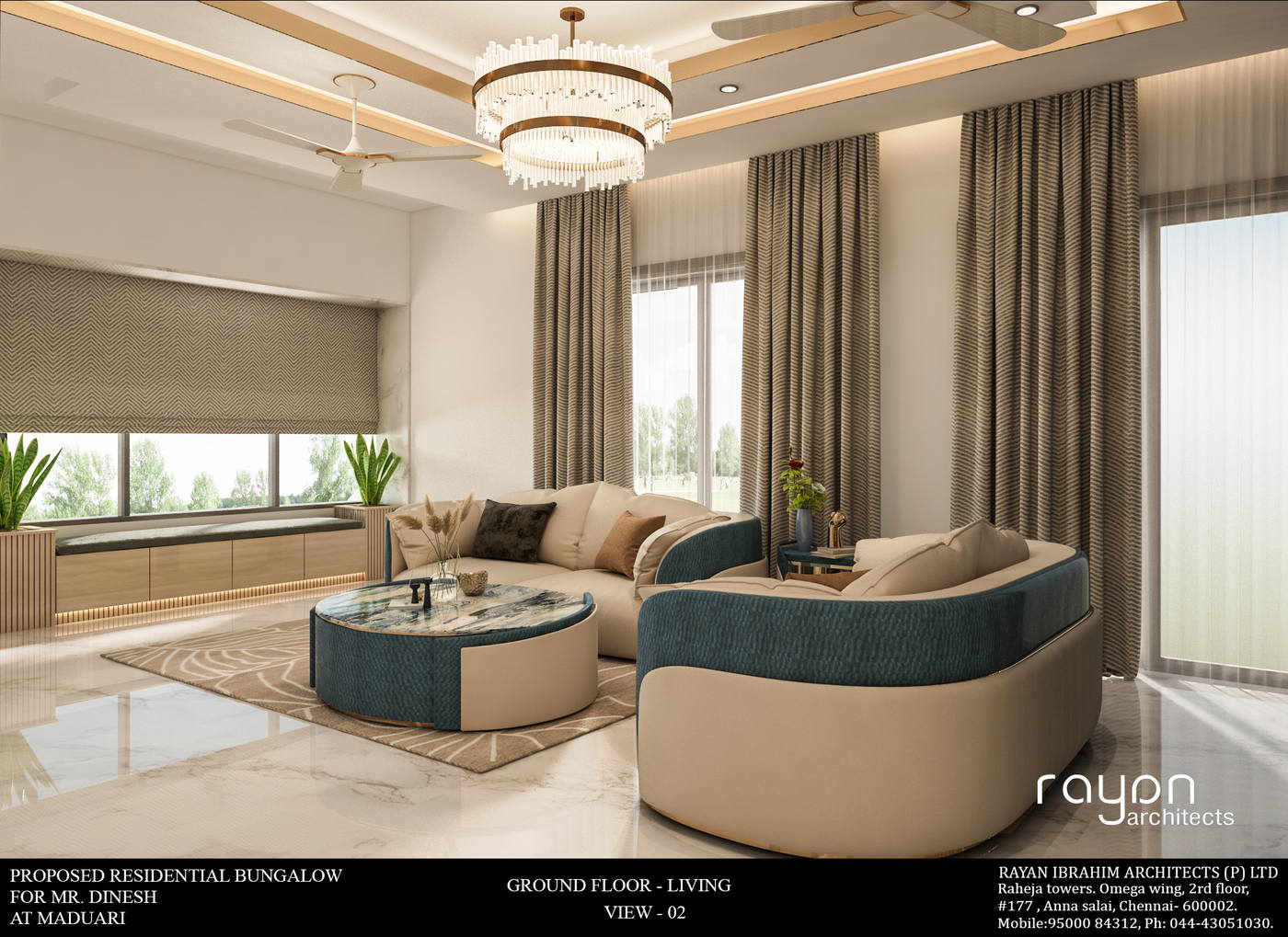 Dinesh Residence, ground floor living v