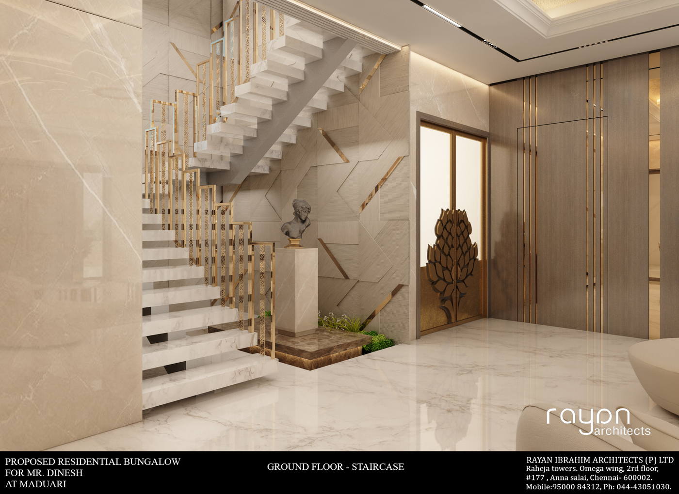 Dinesh Residence, ground floor staircase