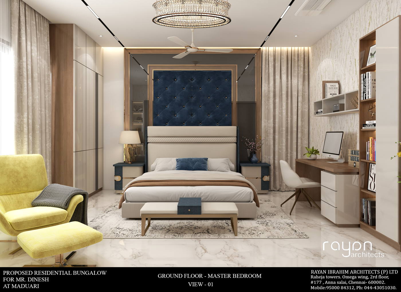 Dinesh Residence, ground floor master bedroom v