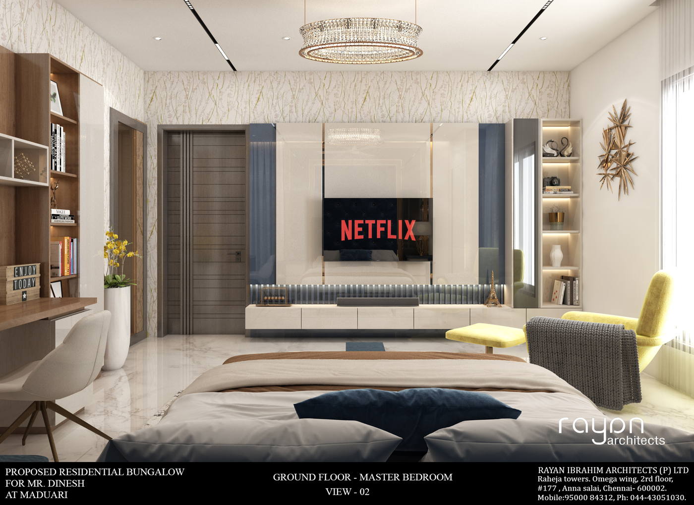Dinesh Residence, ground floor master bedroom v
