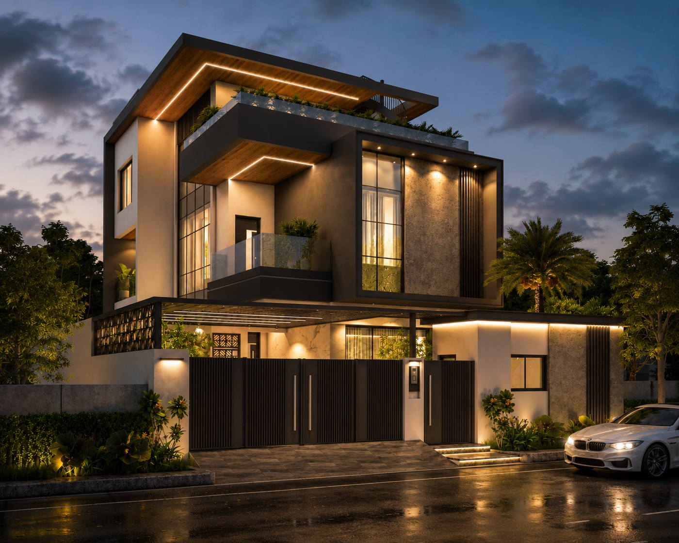 Irsad Villa, night view