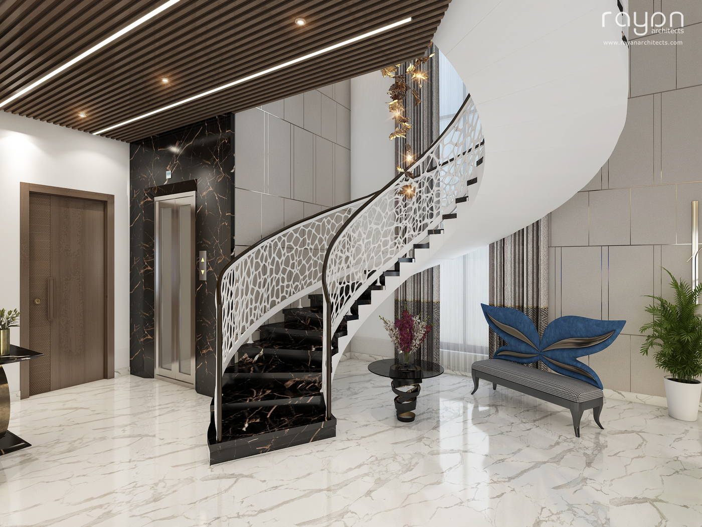 Irshad Residence, ground floor staircase