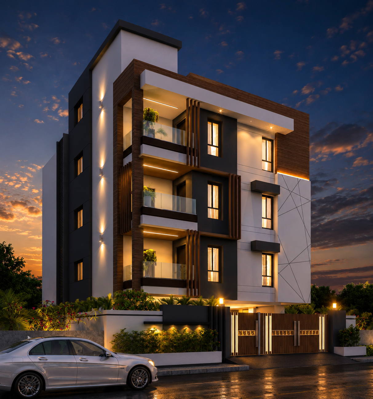 Laffir Apartments, apartment evening view