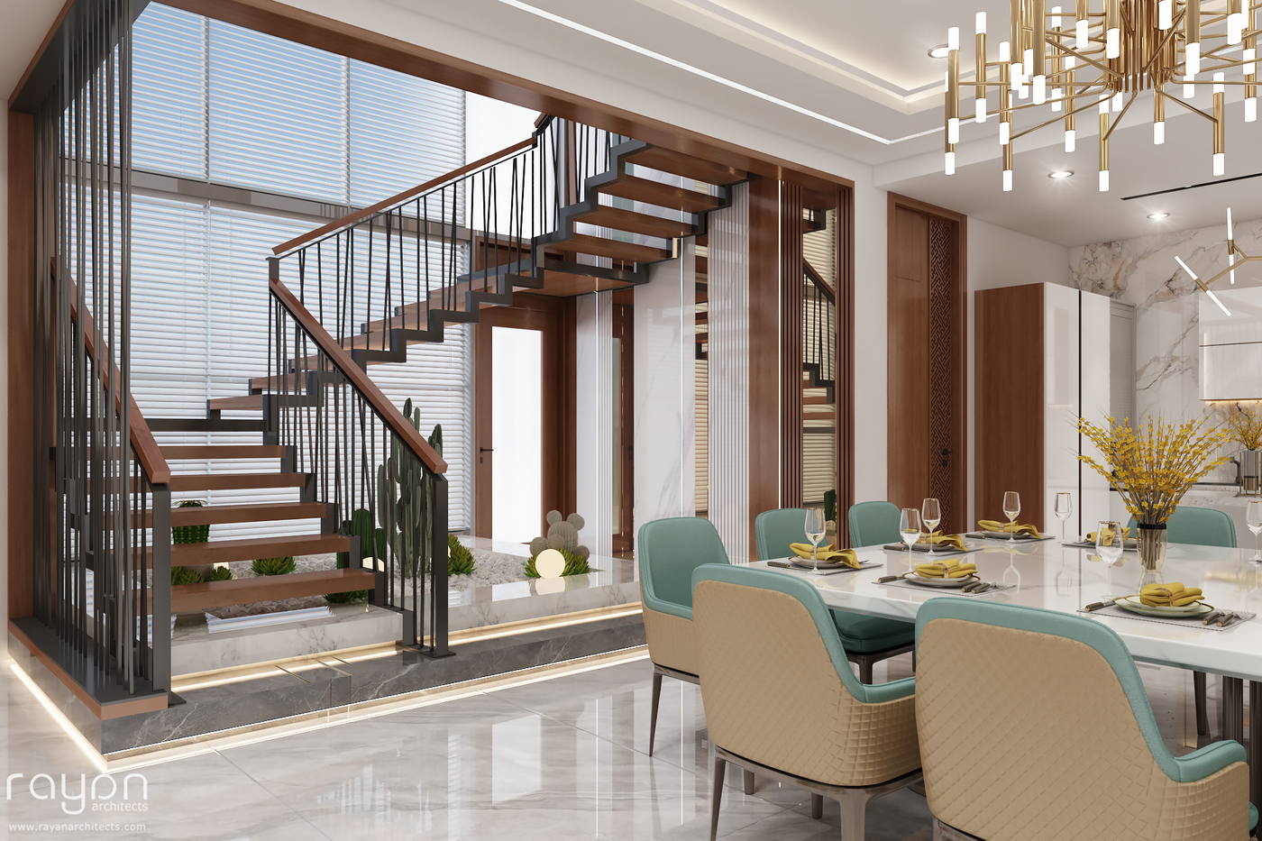 Madhan Residence, staircase