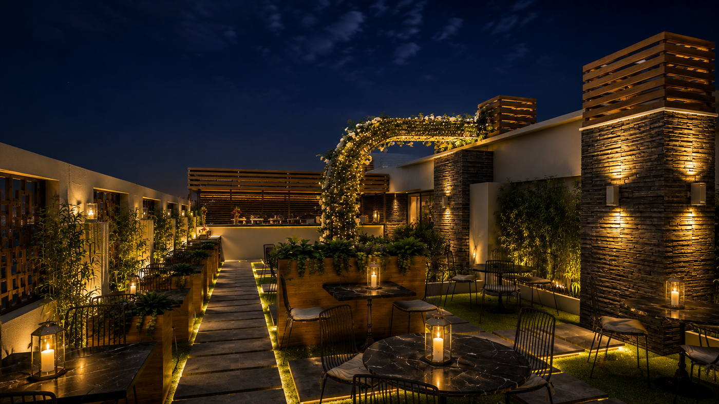 Ramratna Residency, off top restaurent night view