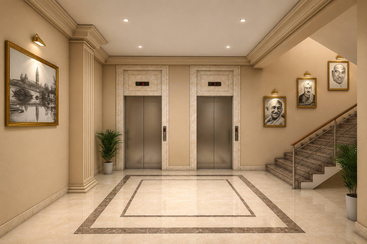Tiruttur Community Hall, lift lobby